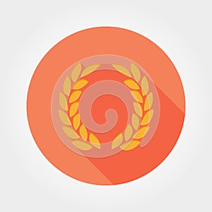 Laurel wreath. Victory. Icon. Vector. Flat.