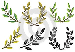 Laurel wreaths and branches