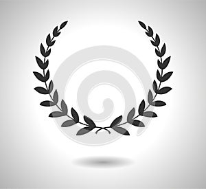 Laurel wreaths vector icon. Sign of glory isolated on white. EPS 10