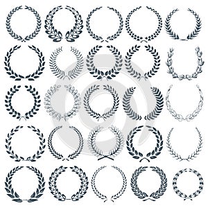 Laurel wreaths - Vector illustrations isolated on white background.