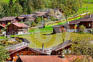 Lauterbrunnen, Switzerland alpine house view