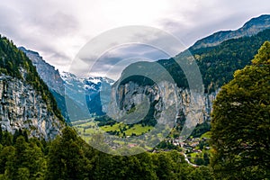 The Lauterbrunnen valley, near Interlaken in the Bernese Oberland, Switzerland.