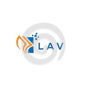 LAV credit repair accounting logo design on white background. LAV creative initials Growth graph letter logo concept. LAV business photo