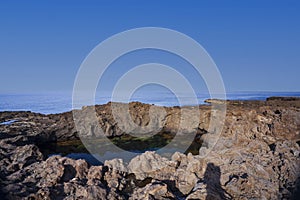 The lava beach of Linosa Called Piscine, Sicily