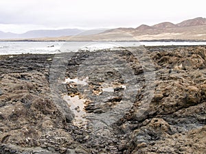 Lava beach with salt formation