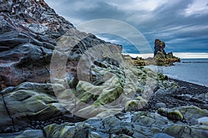 Lava beach, Western Iceland