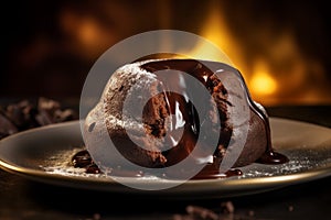 Lava cake chocolate. Generate ai