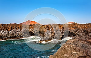 Lava cliffs Los Hervideros, Island Lanzarote, Canary Islands, Spain, Europe