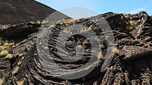 Lava cordata Pahoehoe sul vulcano Etna