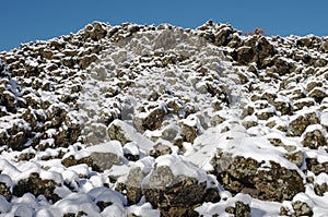 Lava Covered By Snow photo