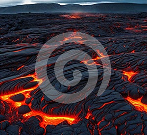 Lava Field Mountain Travel Background