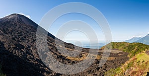 Lava field on Pacaya volcano slope