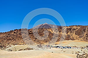 The lava fields of Las Canadas caldera of Teide volcano.