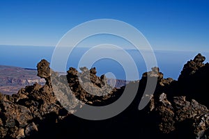 Lava figures high over the sea