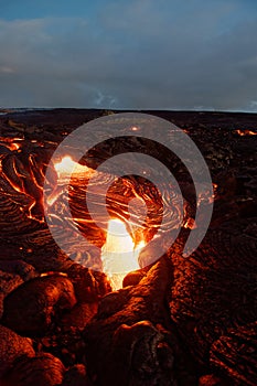 Lava flow in the first morning light