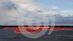 Lava flow at Holuhraun, Iceland.