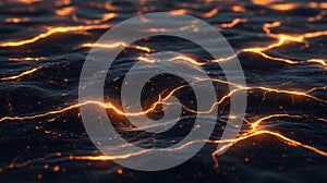 Lava Flowing: A Dramatic Volcanic Landscape