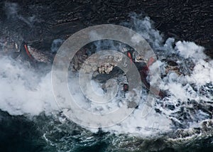 Lava Flowing into Ocean