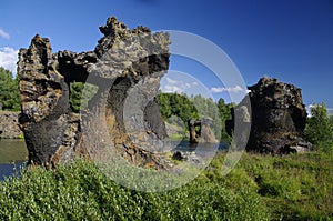 Lava formation at Myvatn, Iceland photo