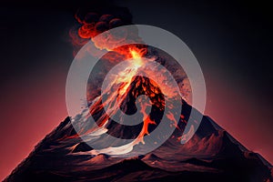 Lava going down the volcano.