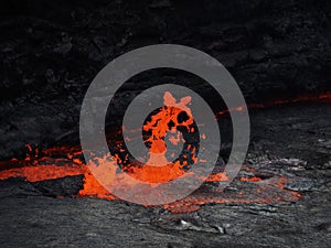 Lava inside Erta Ale volcano, Ethiopia