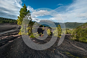 Lava landscape on the Cumbre Nueva in La Palma photo