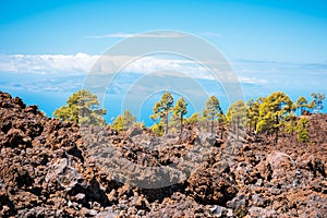 Lava landscape Teide volcano Tenerife Canary photo