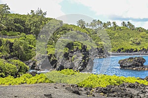 Lava rock coast of Maui, Road to Hana, Hawaii