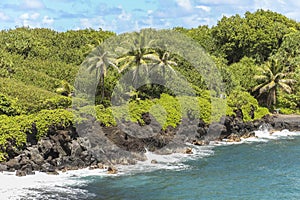 Lava rock coast of Maui, Road to Hana, Hawaii