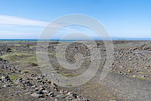 Lava rock scenic landscape at the Bridge Between the Continents in iceland