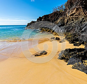 Lava Rocks and Sand on Big Beach