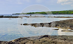 Lava shoreline at the Puuhonua O Honaunau Place of Refuge National Park, Hawaii photo