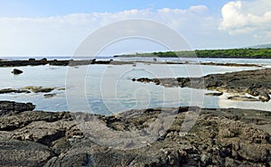 Lava shoreline at the Puuhonua O Honaunau Place of Refuge National Park, Hawaii photo