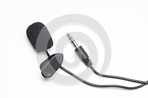 Lavalier microphone for correspondents on a white background