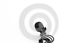 Lavalier microphone on white isolated background