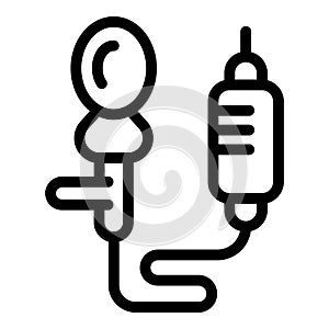Lavalier pocket microphone icon outline vector. Tiny clipping clothing mic