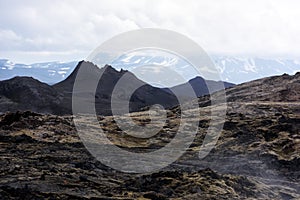 Lavas field in the geothermal valley