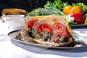 Lavash with grilled meat