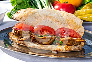 Lavash with grilled meat