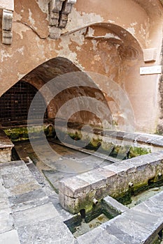 Lavatoio Medievale Fiume Cefalino, a Medieval wash house in the old town of Cefalu, Sicily, Italy