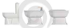 Lavatory pan isolated on a white background, bidet