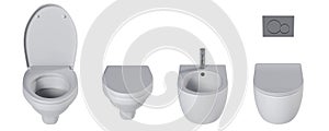 Lavatory pan isolated on a white background, bidet