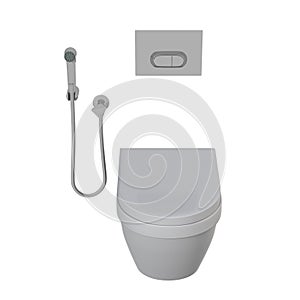 Lavatory pan isolated on a white background, bidet