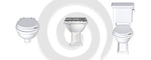 Lavatory pan isolated on a white background, bidet