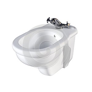 Lavatory pan isolated on a white background, bidet