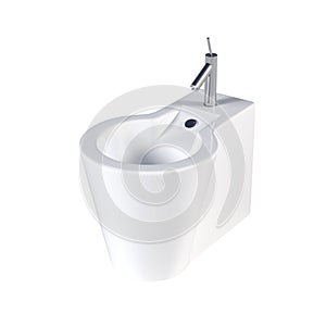 Lavatory pan isolated on a white background, bidet