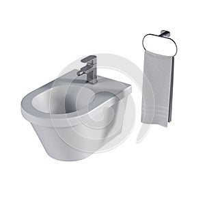 Lavatory pan isolated on a white background, bidet