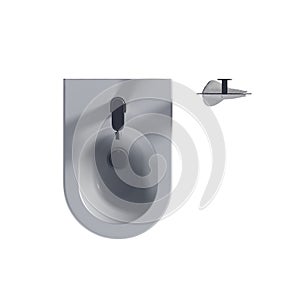 Lavatory pan isolated on a white background, bidet