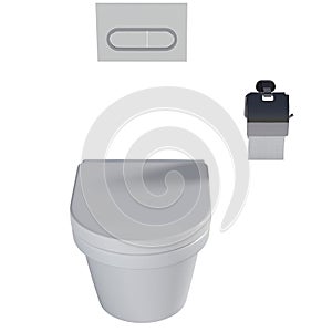 Lavatory pan isolated on a white background, bidet