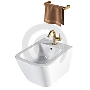 Lavatory pan isolated on a white background, bidet